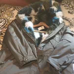 Faux fur parka jacket